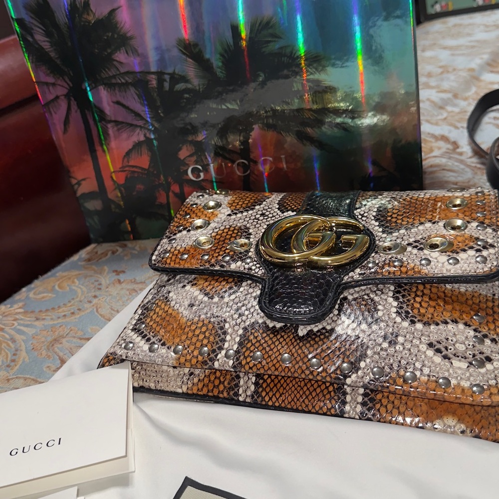 BNWT Authentic Gucci Arli Python Medium Shoulder … - image 3